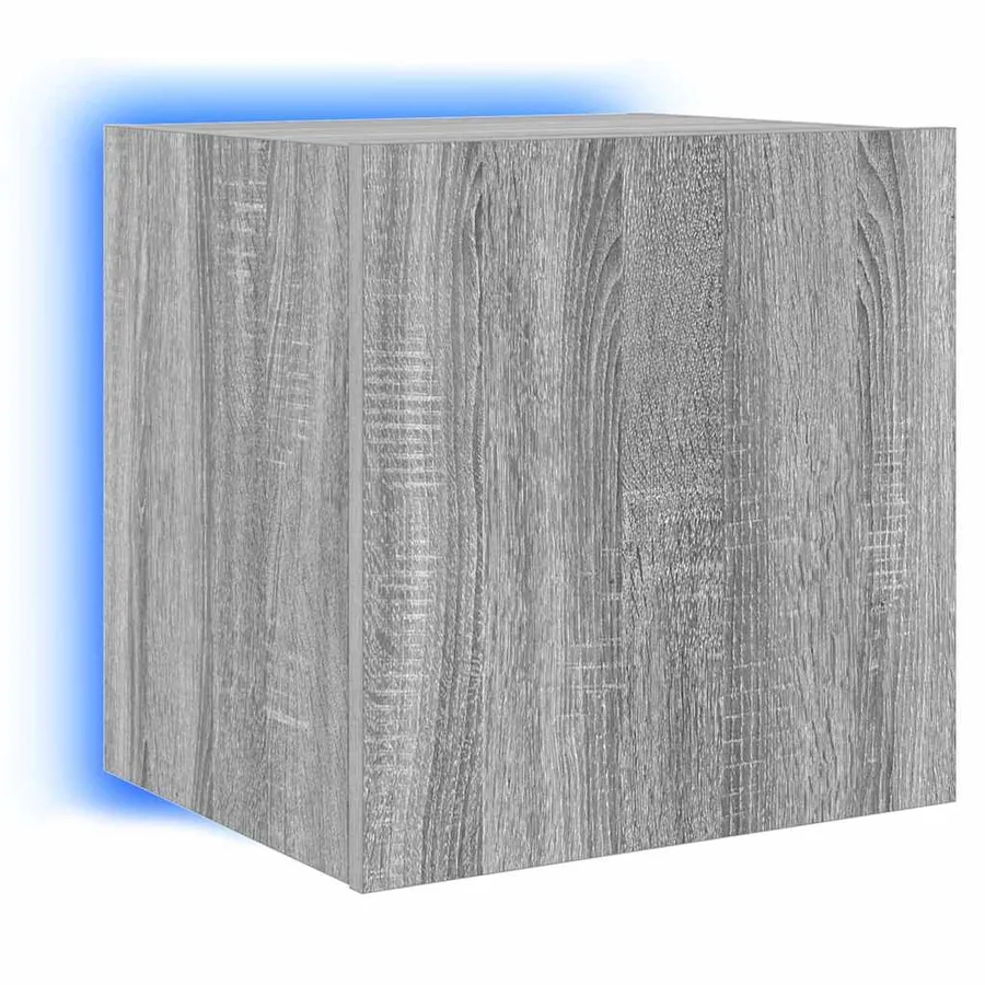 Meuble TV mural avec lumières LED sonoma gris 40,5x35x40 cm - 5