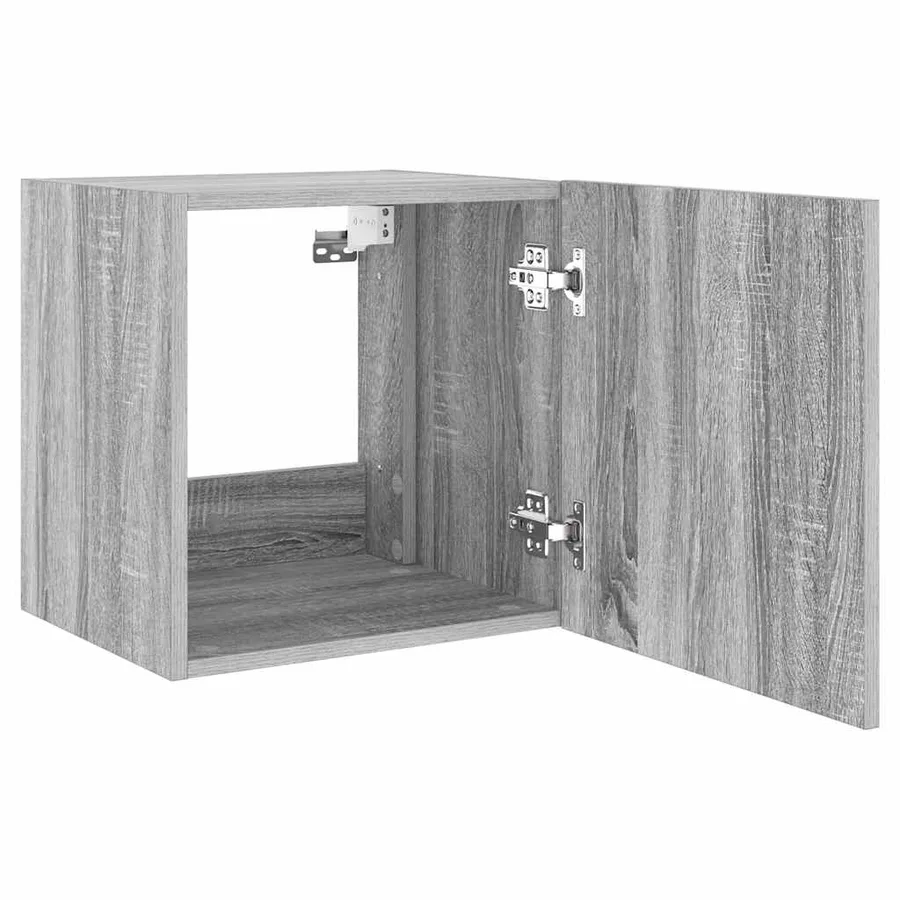 Meuble TV mural avec lumières LED sonoma gris 40,5x35x40 cm - 8