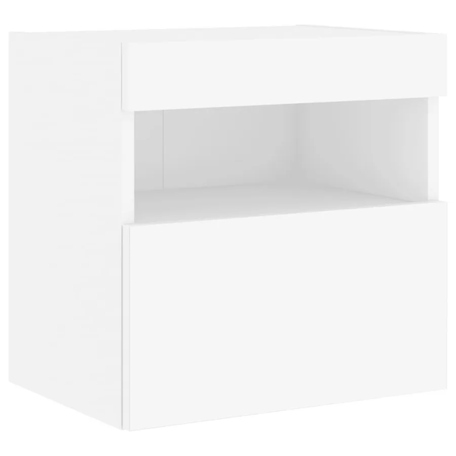 Unités murales TV avec LED 5 pcs blanc bois d'ingénierie - 9