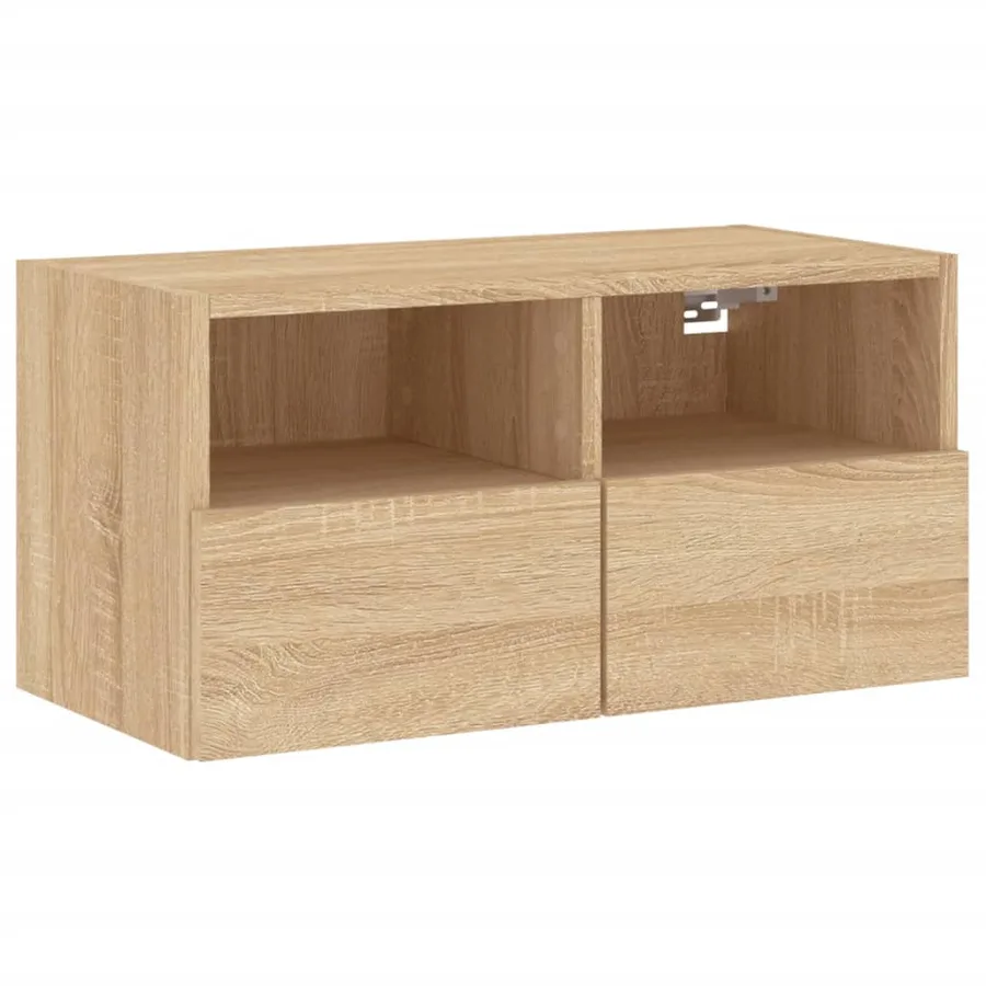 Unités murales TV 4 pcs chêne sonoma bois d'ingénierie - 7