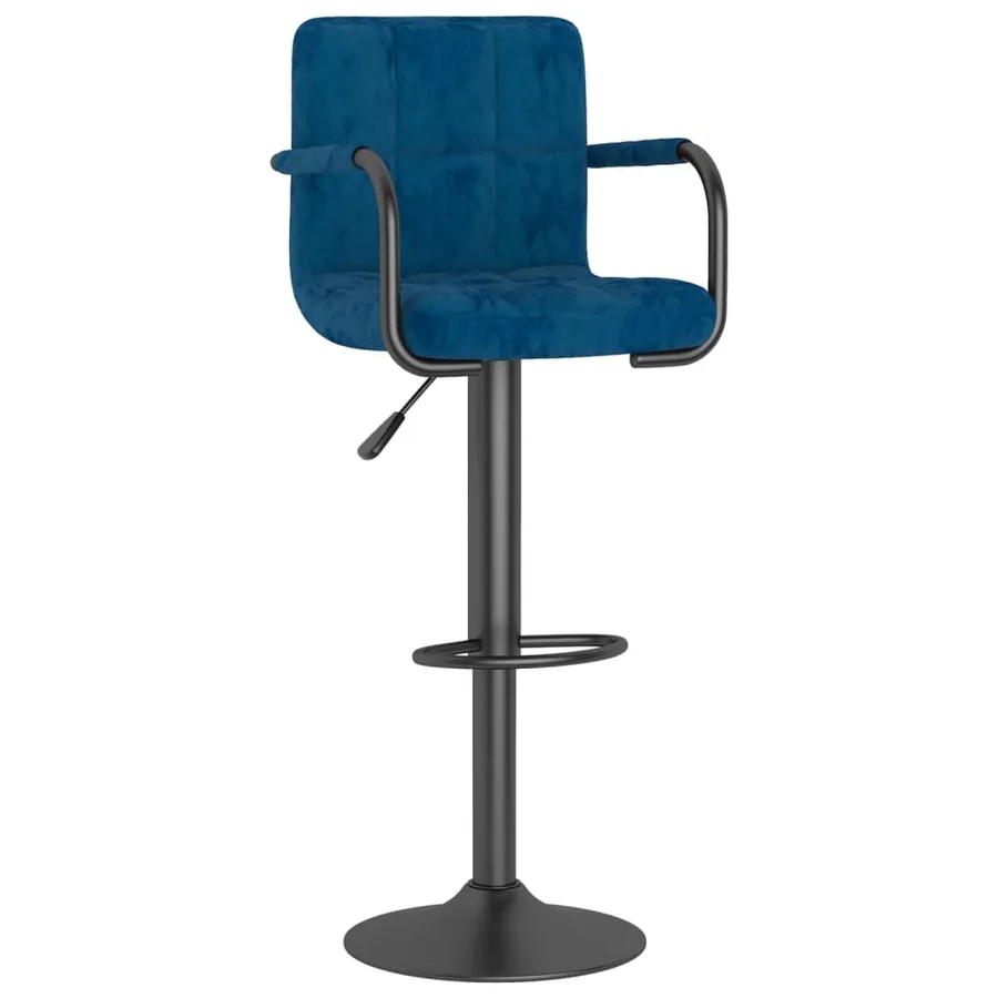 Tabourets de bar lot de 2 bleu velours - 3