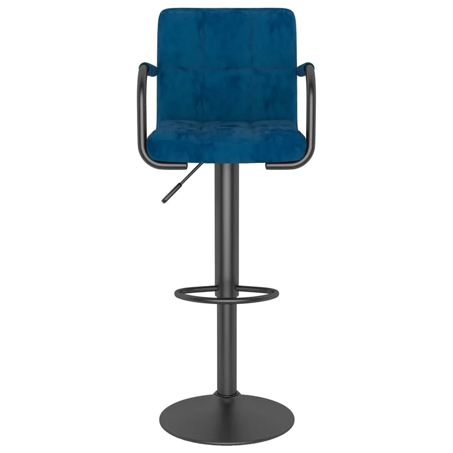 Tabourets de bar lot de 2 bleu velours - 4