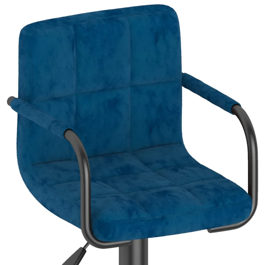 Tabourets de bar lot de 2 bleu velours - 8