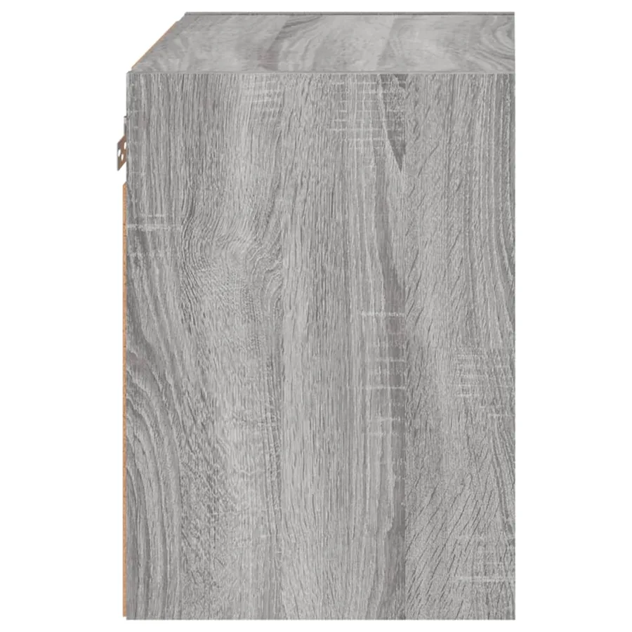 Table de chevet murale avec lumières LED sonoma gris - 9
