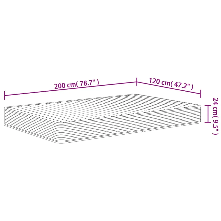 Matelas en mousse moyennement doux 120x200 cm - 9