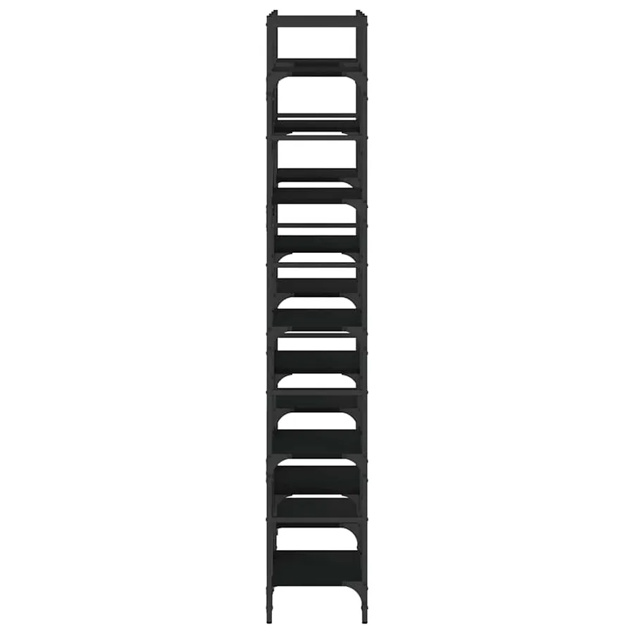Bibliothèque noir 127,5x28,5x172,5 cm bois d'ingénierie - 6