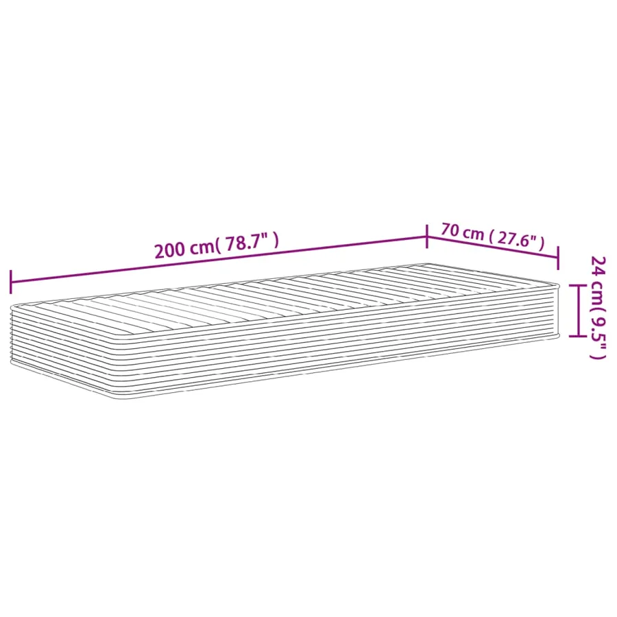 Matelas en mousse moyennement doux 70x200 cm - 9