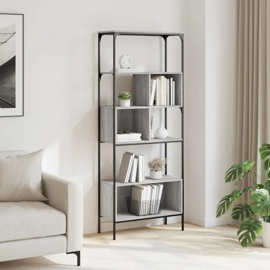 Bibliothèque 5 niveaux sonoma gris 76x33x188,5 cm - 3