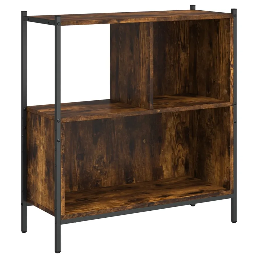 Bibliothèque chêne fumé 72x28x77,5 cm bois d'ingénierie - 2