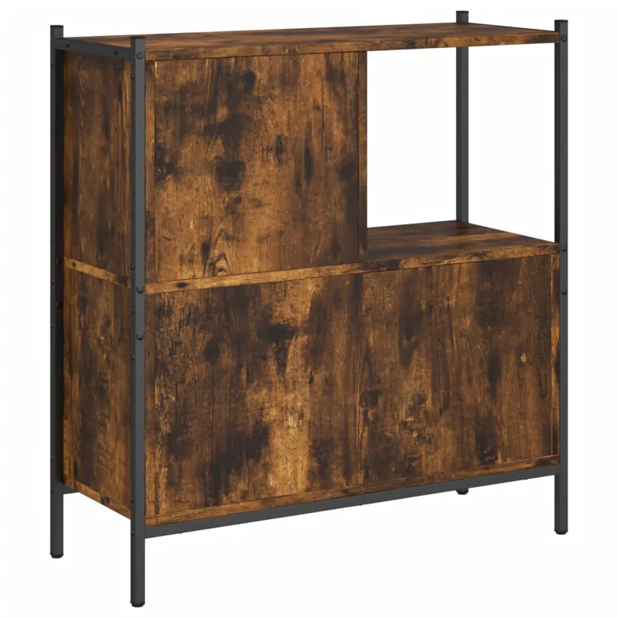 Bibliothèque chêne fumé 72x28x77,5 cm bois d'ingénierie - 7
