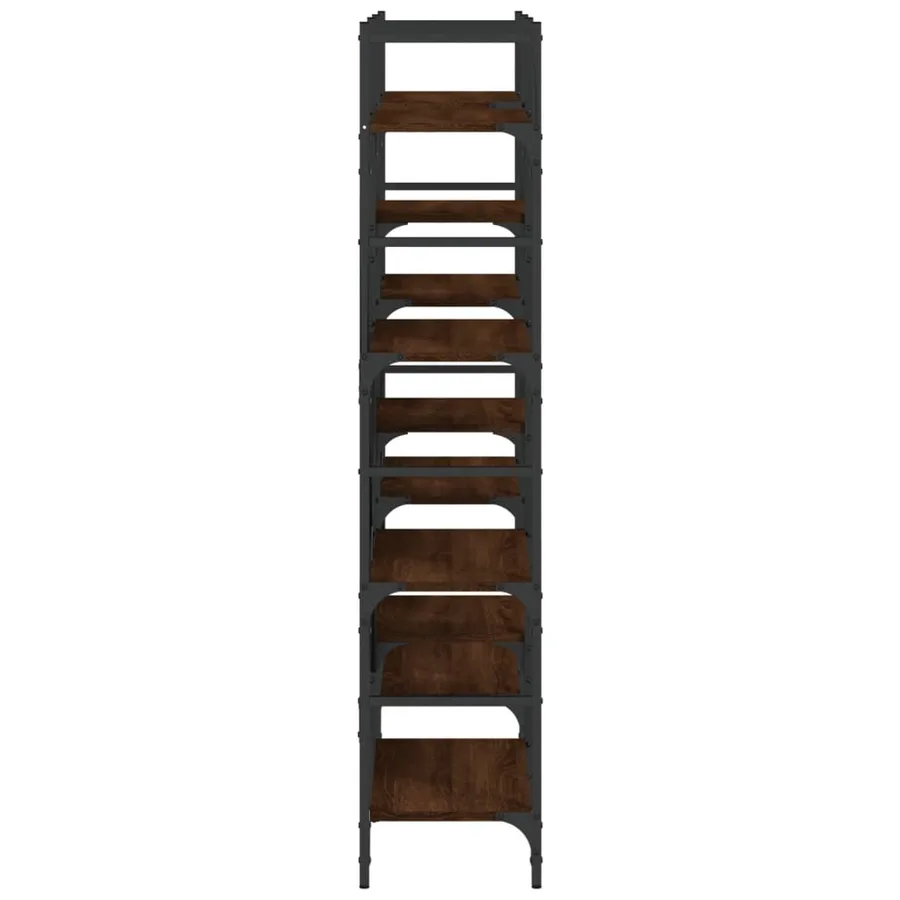 Bibliothèque chêne marron 160x28,5x136,5 cm bois d'ingénierie - 6