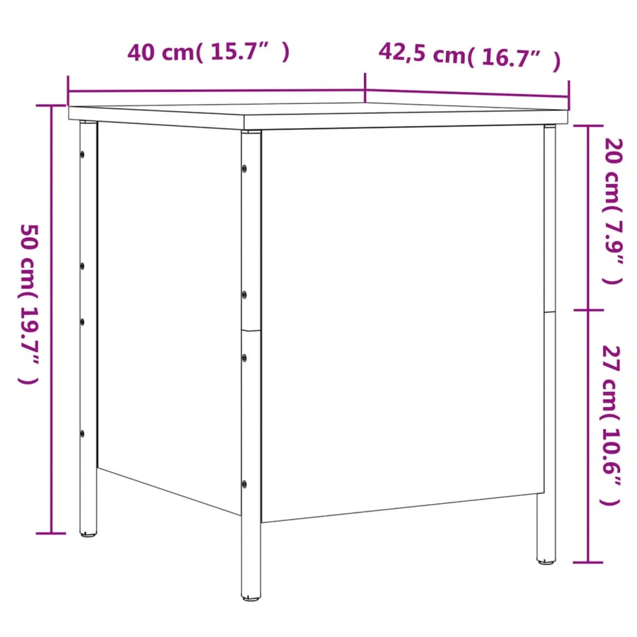 Banc de rangement chêne fumé 40x42,5x50 cm bois d'ingénierie - 12