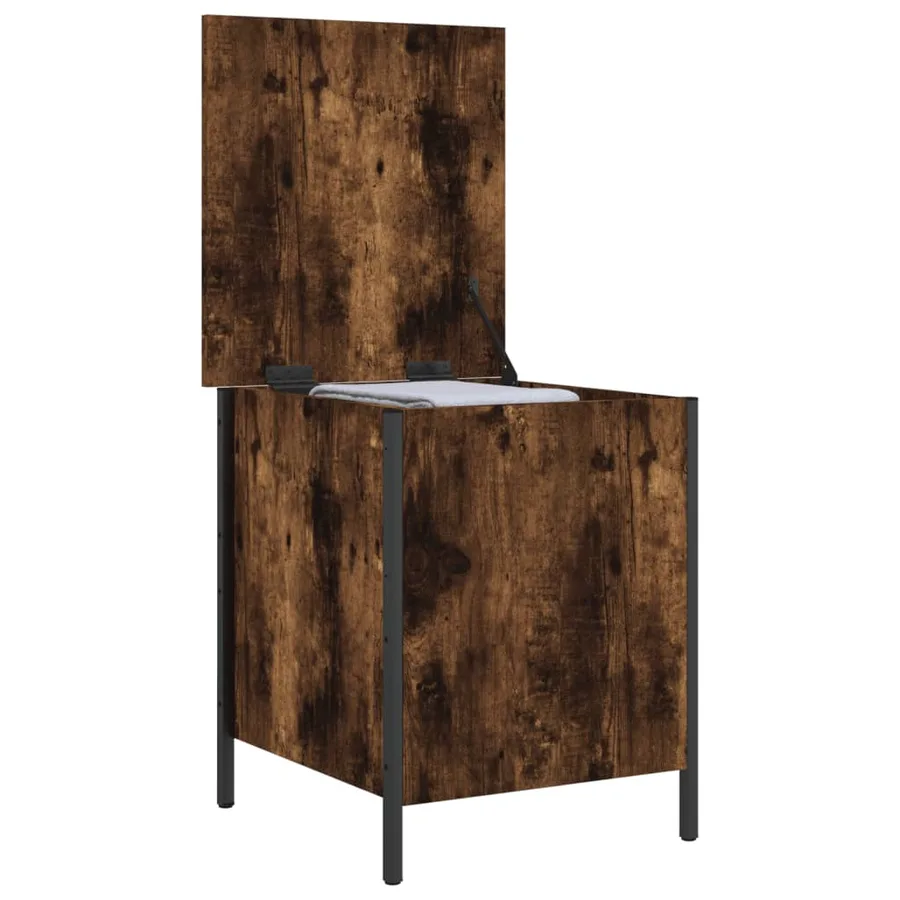 Banc de rangement chêne fumé 40x42,5x50 cm bois d'ingénierie - 5