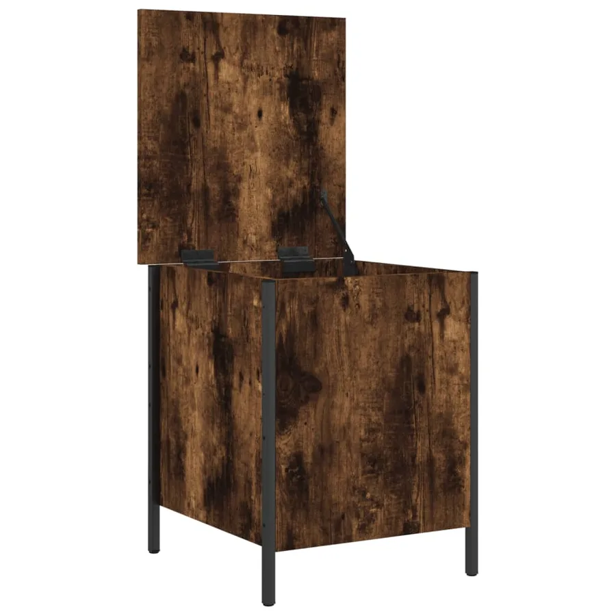 Banc de rangement chêne fumé 40x42,5x50 cm bois d'ingénierie - 6