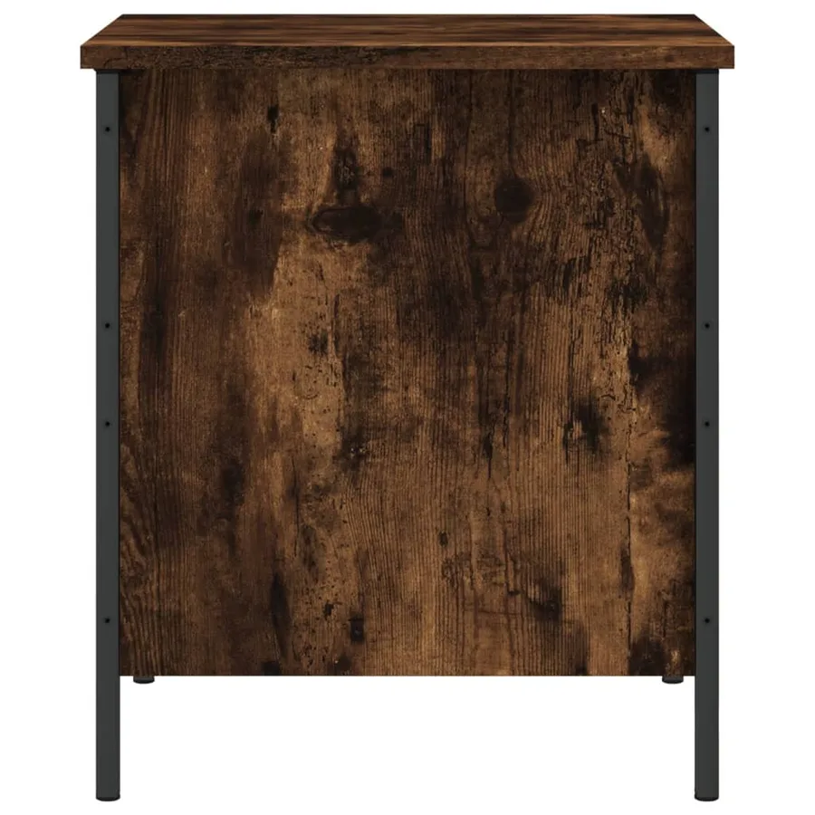 Banc de rangement chêne fumé 40x42,5x50 cm bois d'ingénierie - 8