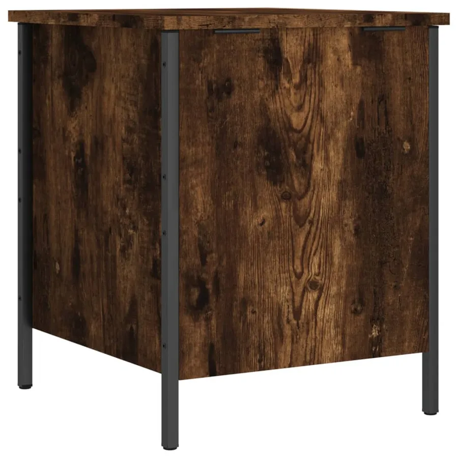 Banc de rangement chêne fumé 40x42,5x50 cm bois d'ingénierie - 9