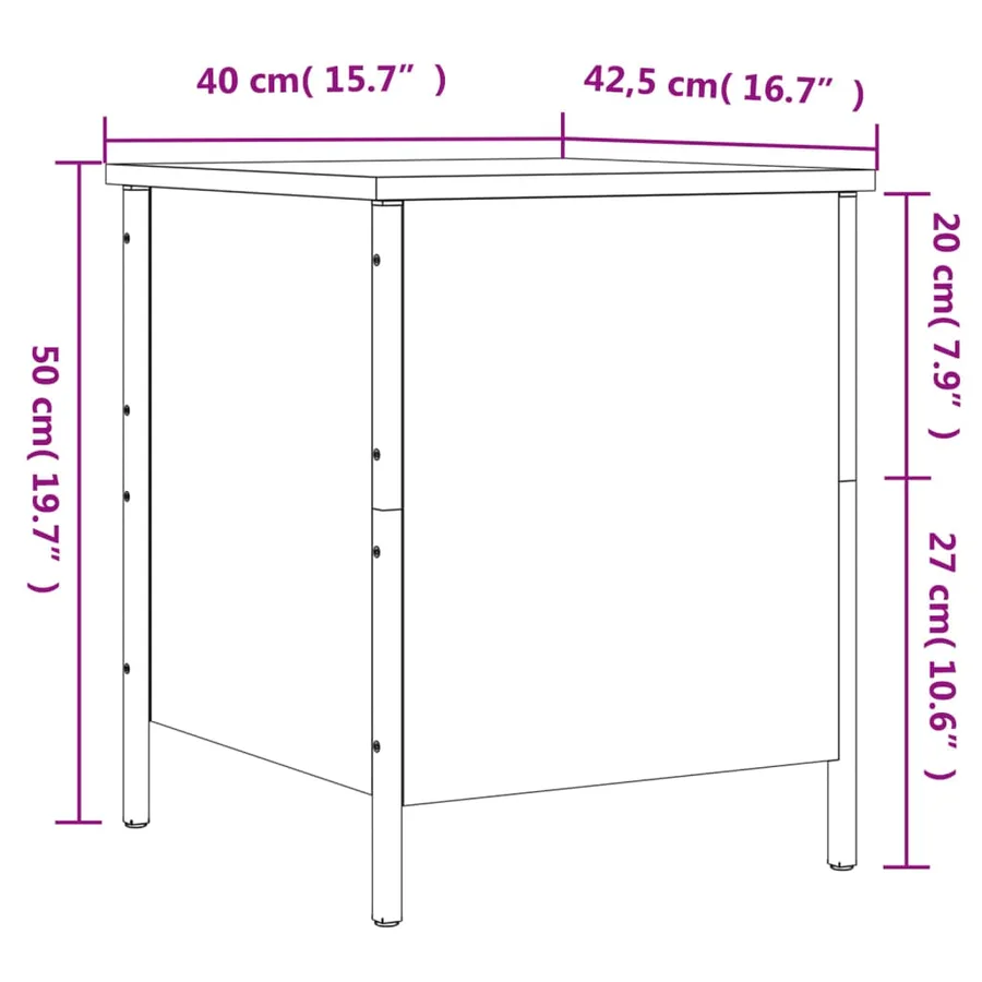 Banc de rangement chêne marron 40x42,5x50 cm bois d'ingénierie - 12