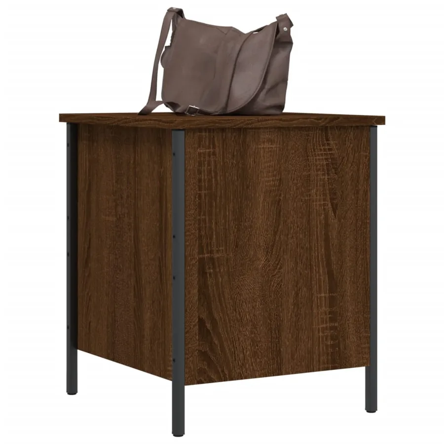 Banc de rangement chêne marron 40x42,5x50 cm bois d'ingénierie - 4