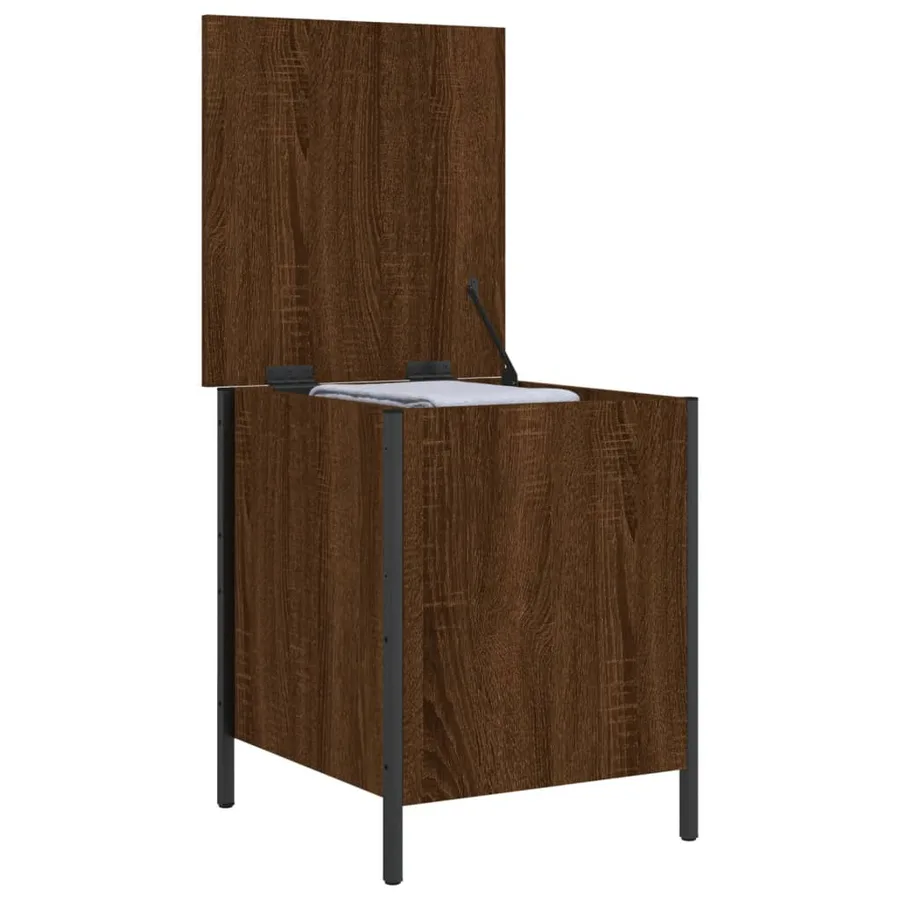 Banc de rangement chêne marron 40x42,5x50 cm bois d'ingénierie - 5