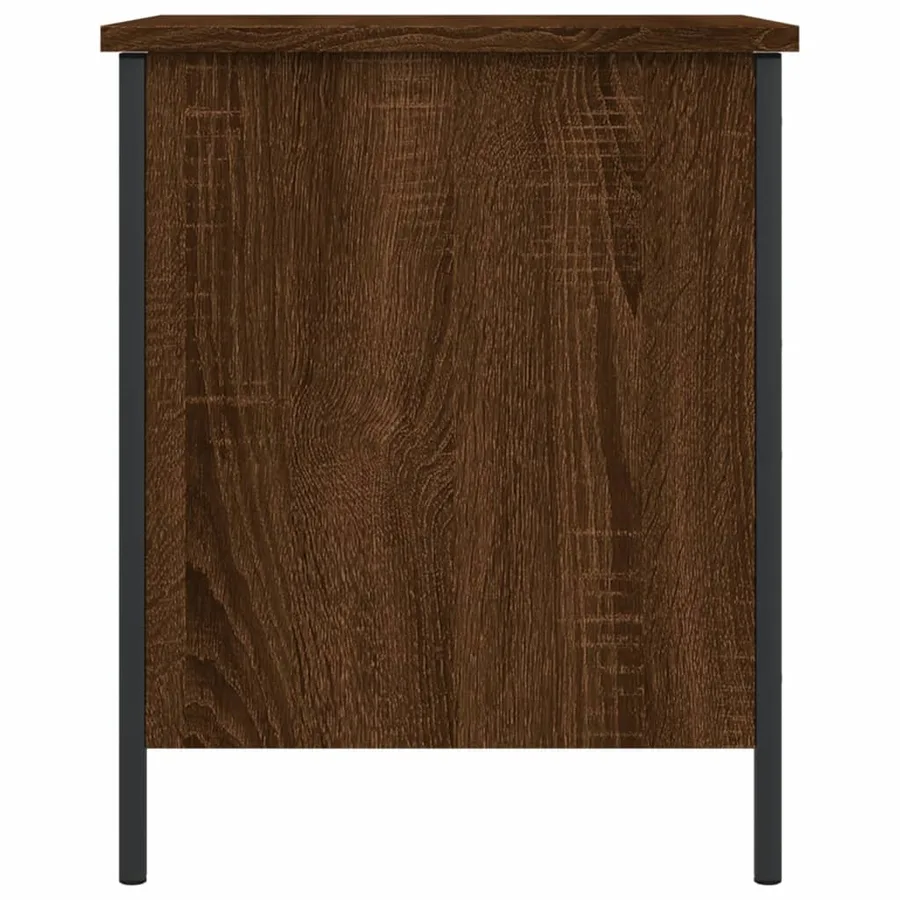 Banc de rangement chêne marron 40x42,5x50 cm bois d'ingénierie - 7