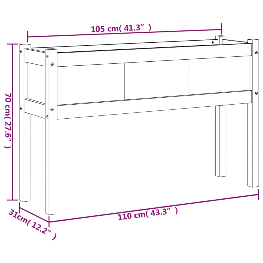 Jardinières 2 pcs avec pieds bois de pin massif - 11
