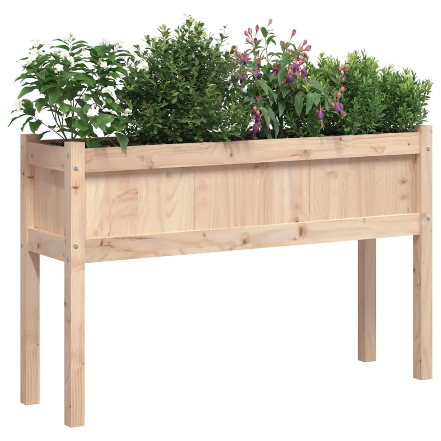 Jardinières 2 pcs avec pieds bois de pin massif - 3