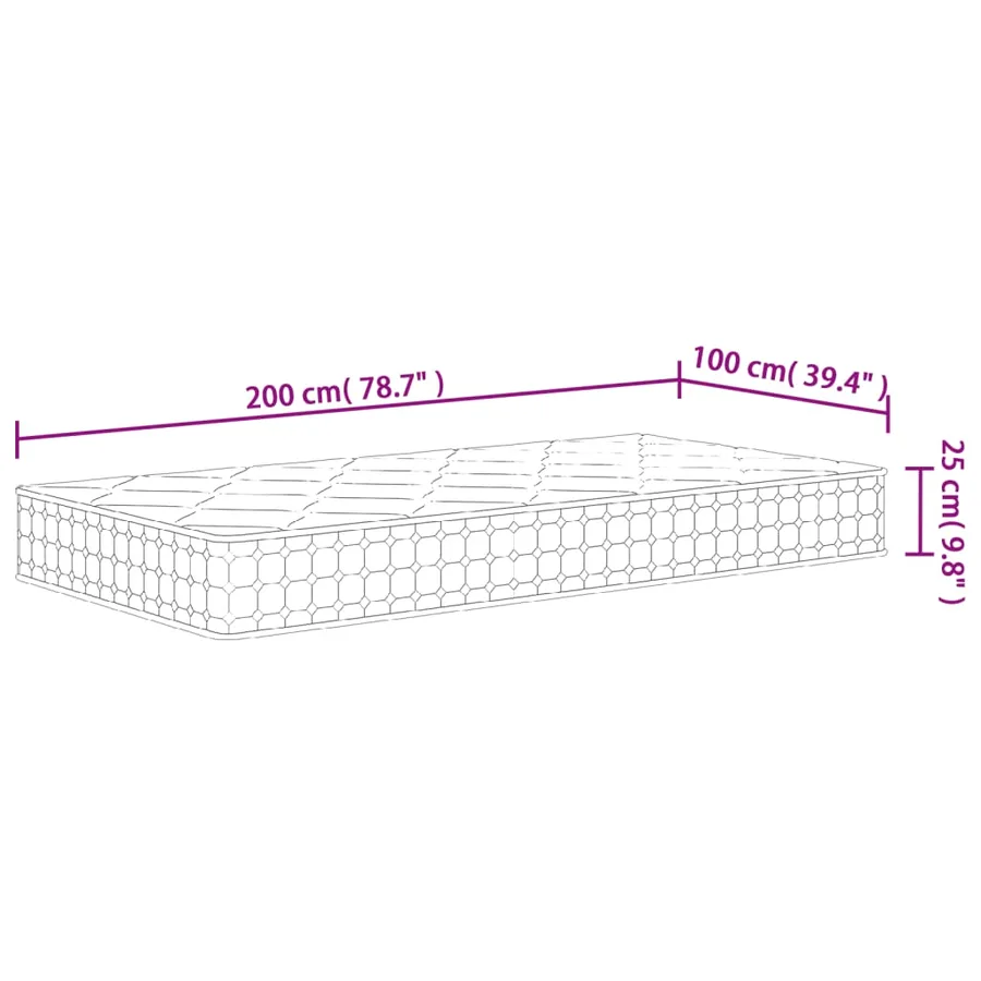 Matelas à ressorts ensachés dureté moyenne 100x200 cm - 9