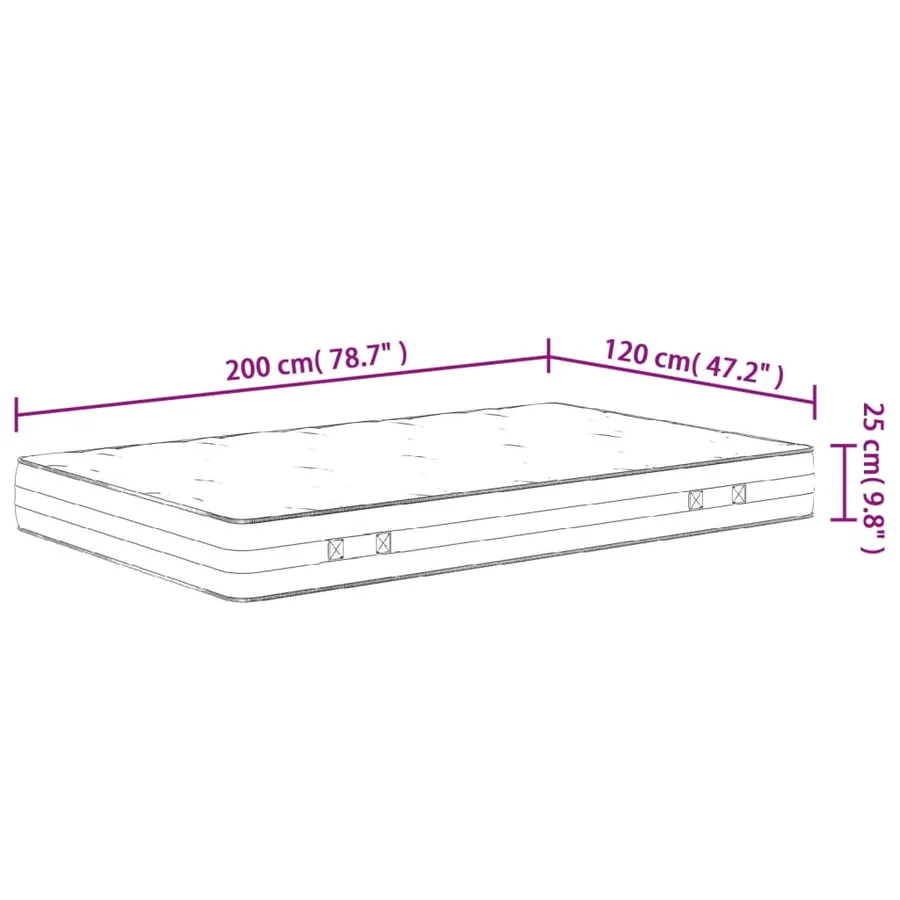 Matelas à ressorts ensachés dureté moyenne 120x200 cm - 9