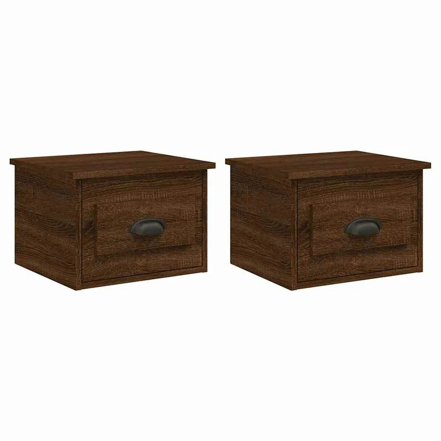 Tables de chevet murales 2 pcs Chêne marron 41,5x36x28 cm - 2