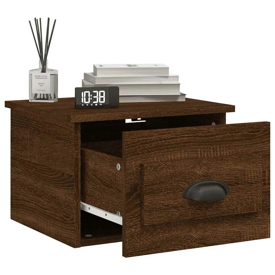 Tables de chevet murales 2 pcs Chêne marron 41,5x36x28 cm - 4