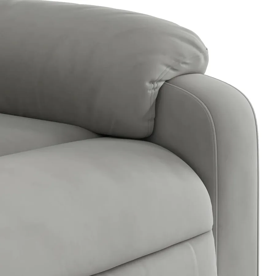 Fauteuil inclinable de massage gris clair tissu microfibre - 9