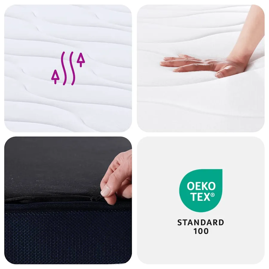 Matelas à ressorts ensachés dureté moyenne 200x200 cm - 8