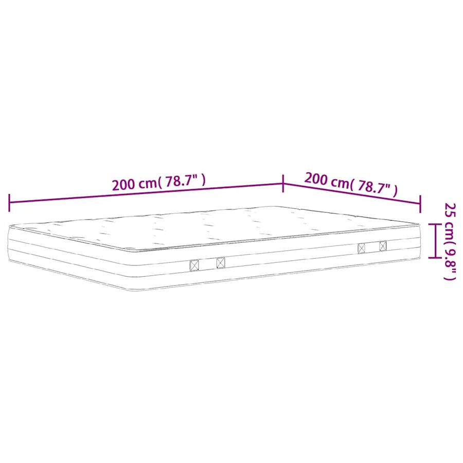 Matelas à ressorts ensachés dureté moyenne 200x200 cm - 9