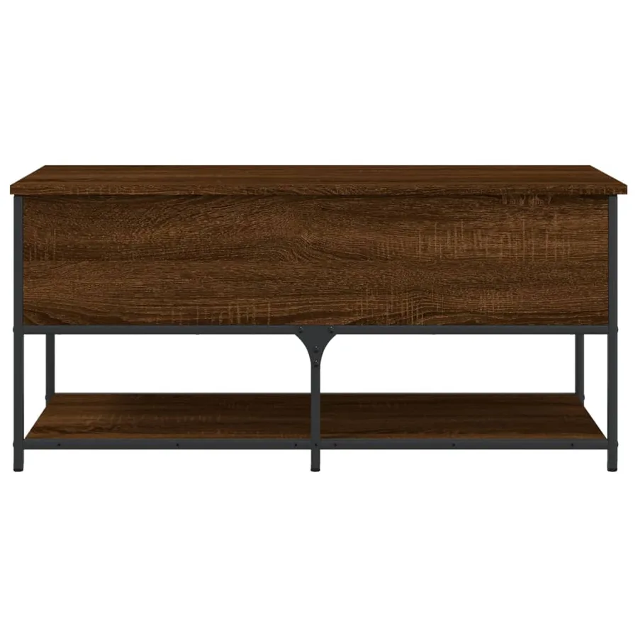 Banc de rangement chêne marron 100x42,5x47 cm bois d'ingénierie - 7