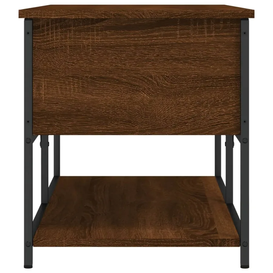 Banc de rangement chêne marron 100x42,5x47 cm bois d'ingénierie - 8