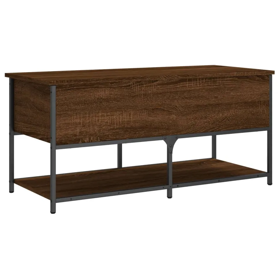 Banc de rangement chêne marron 100x42,5x47 cm bois d'ingénierie - 9