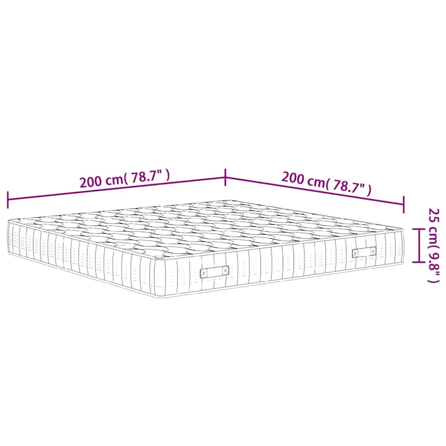 Matelas à ressorts ensachés dureté moyenne 200x200 cm - 7