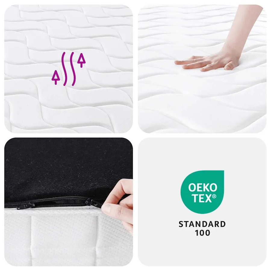 Matelas à ressorts ensachés dureté moyenne 200x200 cm - 9