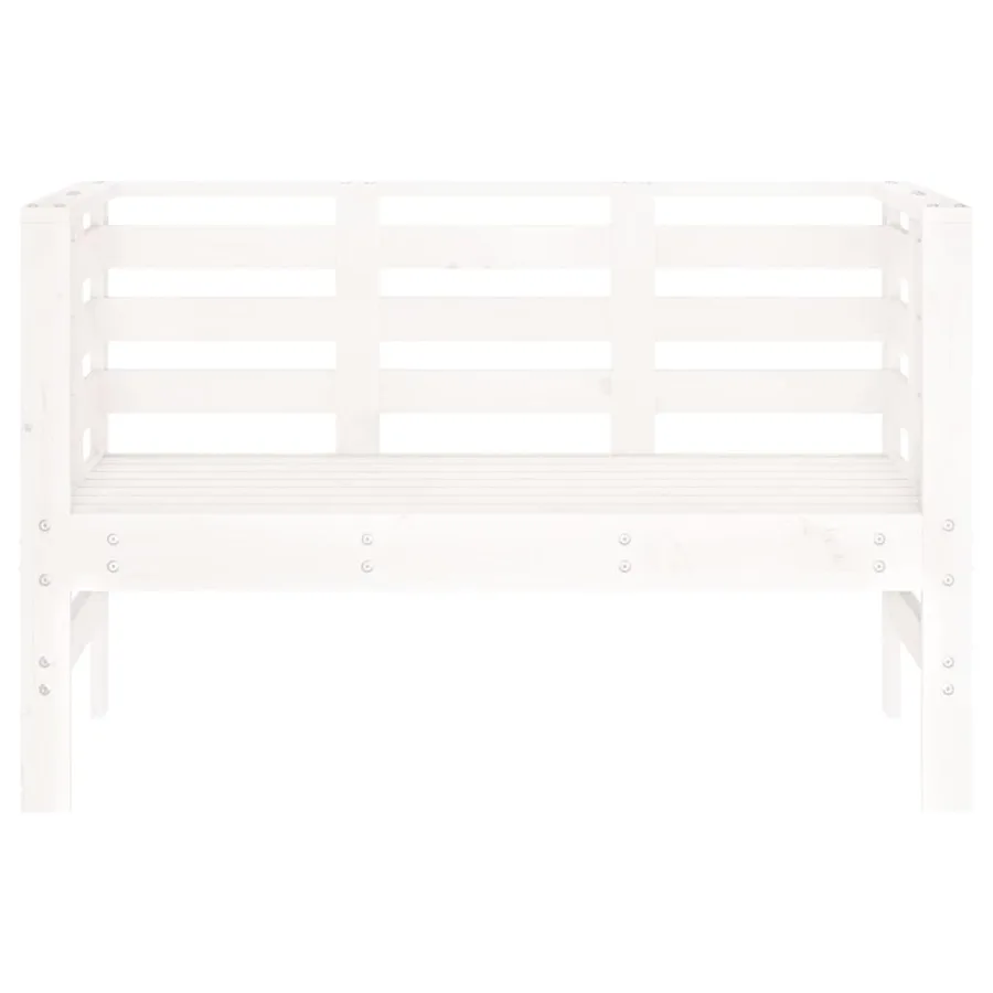 Banc de jardin blanc 111,5x53x71 cm bois massif de pin - 4