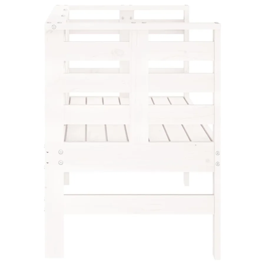 Banc de jardin blanc 111,5x53x71 cm bois massif de pin - 5