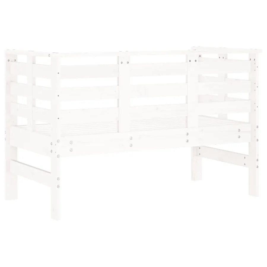 Banc de jardin blanc 111,5x53x71 cm bois massif de pin - 6