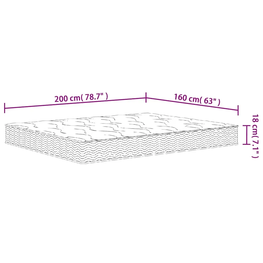 Matelas à ressorts bonnell moyen 160x200 cm - 7