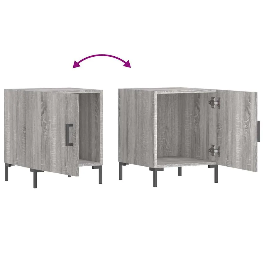 Tables de chevet 2 pcs sonoma gris 40x40x50cm bois d'ingénierie - 7