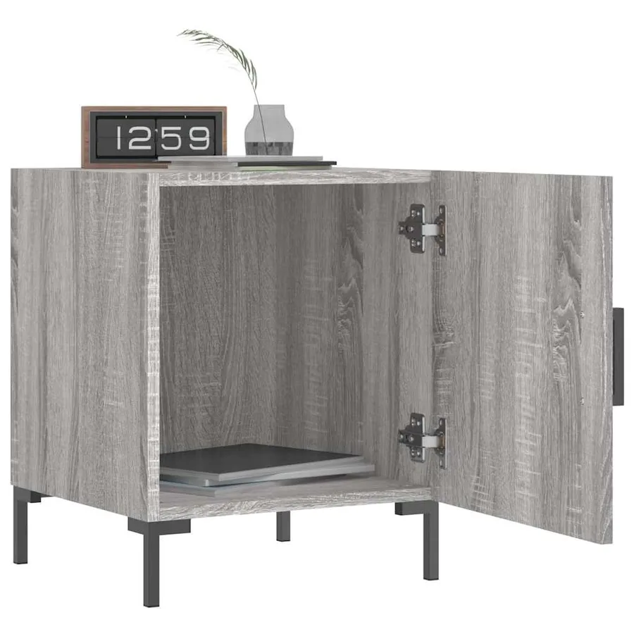 Tables de chevet 2 pcs sonoma gris 40x40x50cm bois d'ingénierie - 9