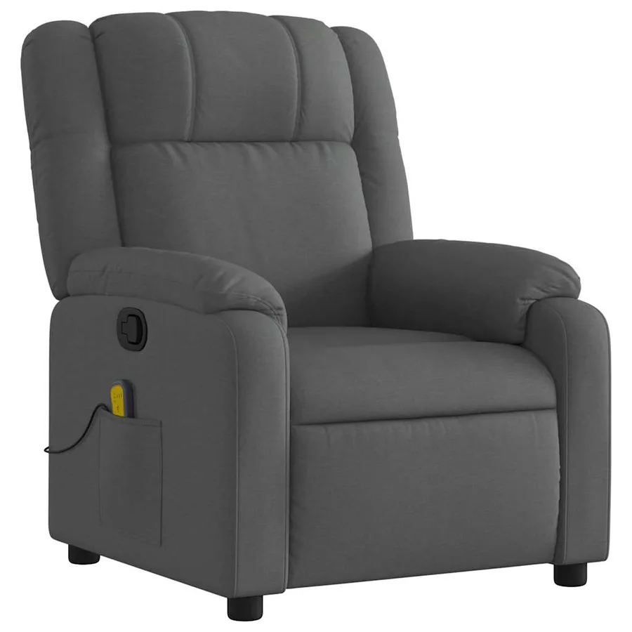 Fauteuil inclinable de massage gris foncé tissu - 3