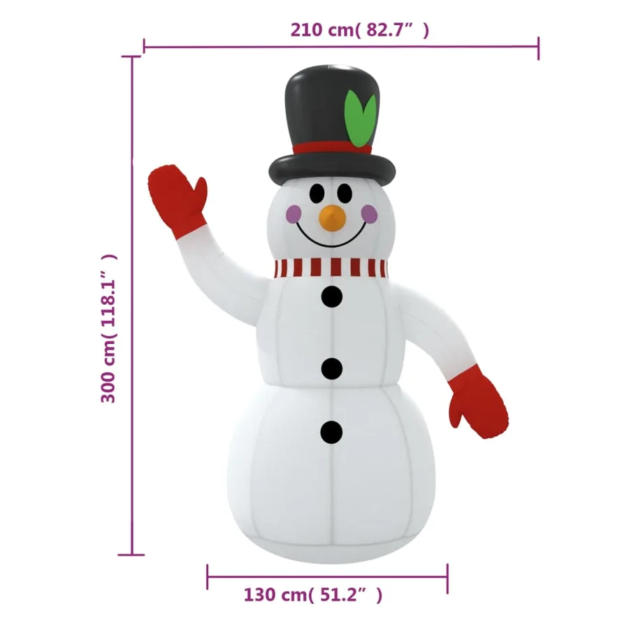 Bonhomme de neige gonflable avec LED 300 cm - 12