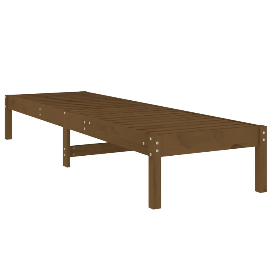 Chaise longue marron miel 199,5x60x74 cm bois massif de pin - 7