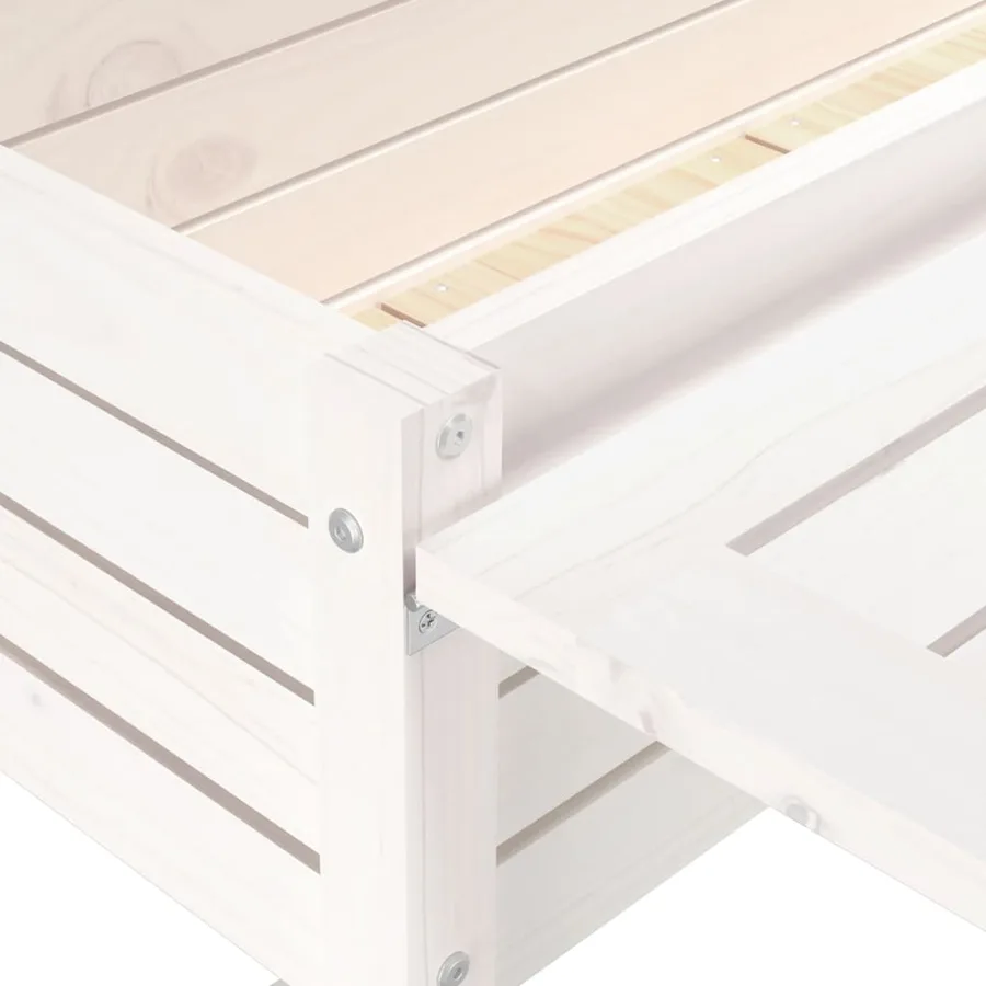 Jardinière de jardin avec plateau pliant blanc bois pin massif - 9