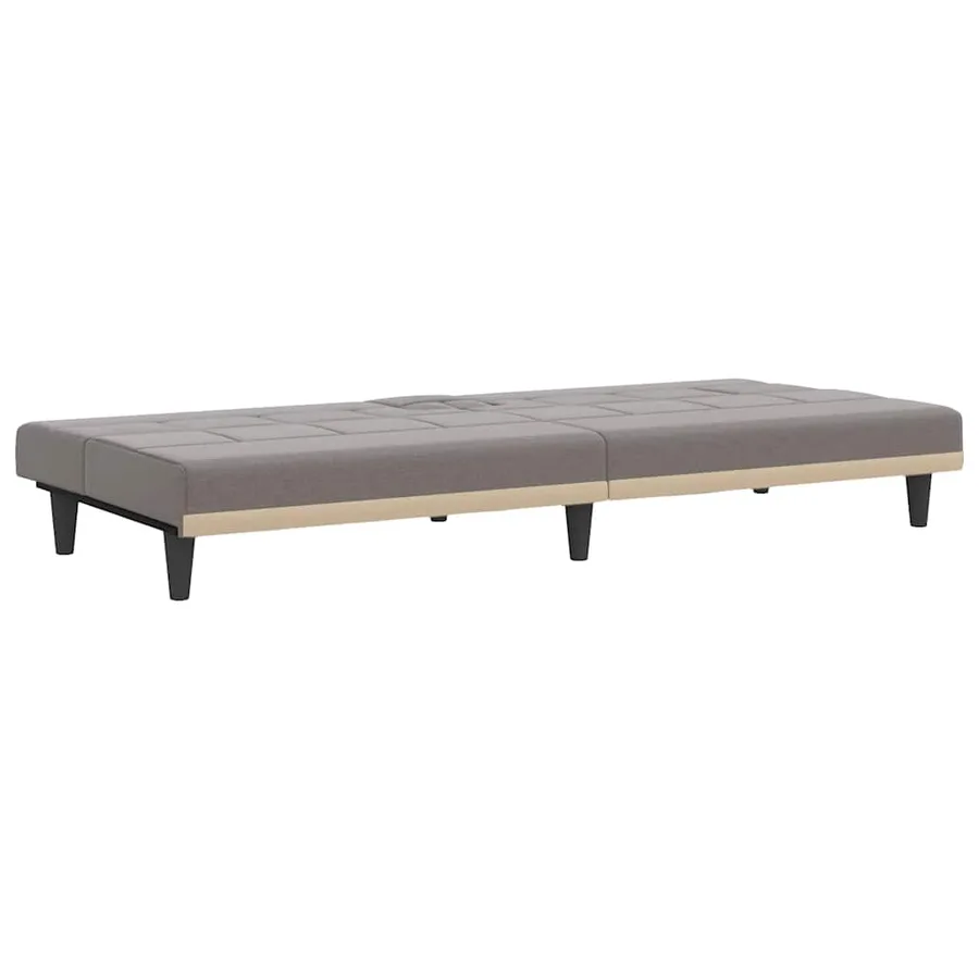 Canapé-lit avec porte-gobelets taupe tissu - 6