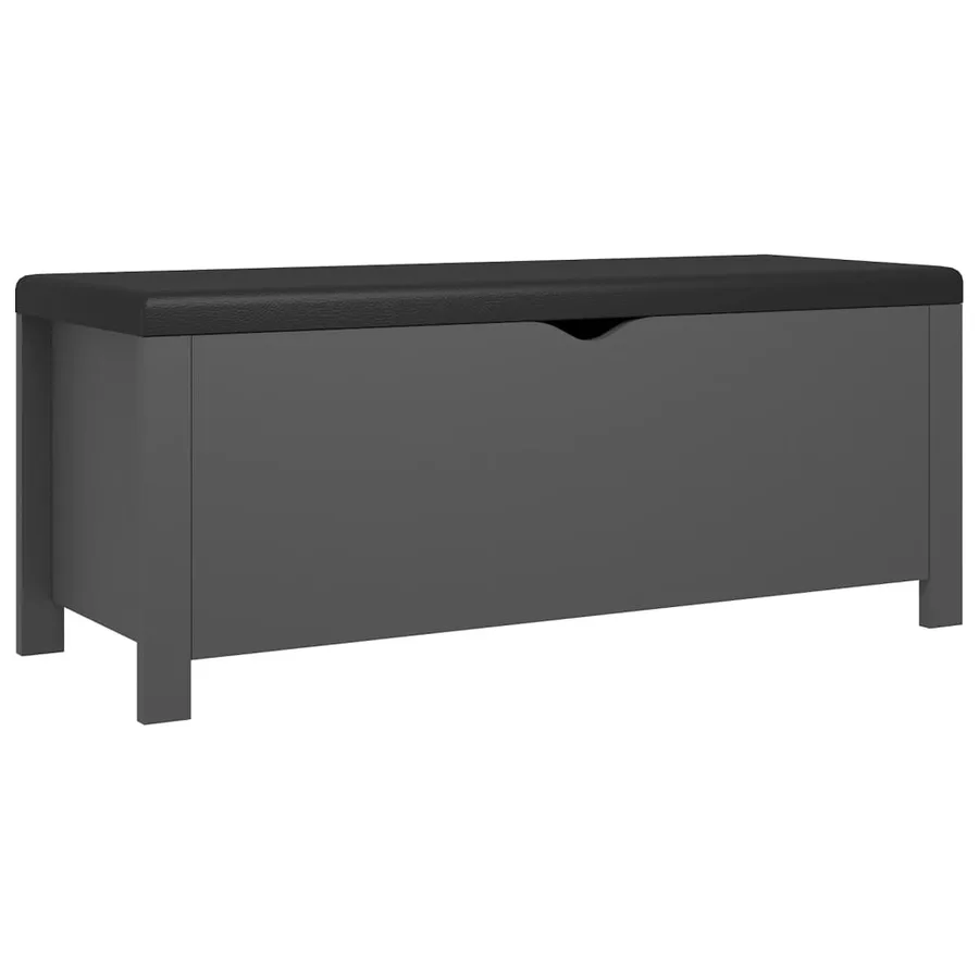 Boîte de rangement avec coussin gris 105x40x45 cm - 2